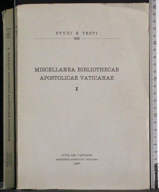 Miscellanea bibliothecae apostolicae vaticanae Vol 1 - copertina