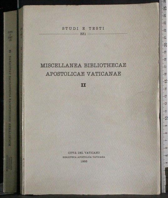Miscellanea bibliothecae apostolicae vaticanae Vol 2 - copertina