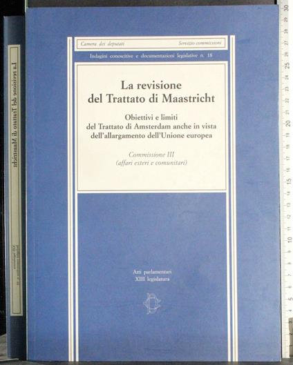 revisione del Trattato di Maastricht. Commissione 3 - copertina