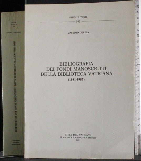 Bibliografia dei fondi manoscritti della biblioteca vaticana - Ceres - copertina