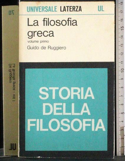 filosofia Greca. Vol 1 - Guido De Ruggiero - copertina