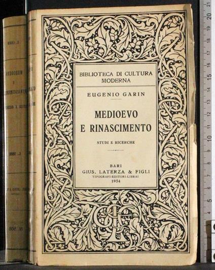 Medioevo e Rinascimento - Eugenio Garin - copertina
