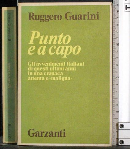 Punto e a capo - Ruggero Guarini - copertina