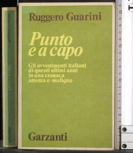 Punto e a capo - Ruggero Guarini - copertina