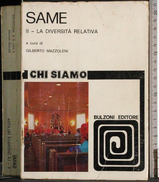 Same 2. La Diversità relativa - Gilberto Mazzoleni - copertina