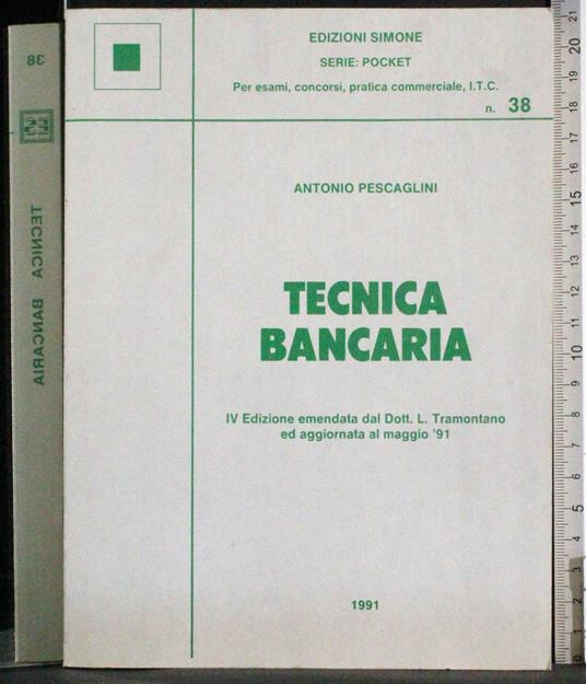 Tecnica bancaria - Antonio Pescaglini - copertina