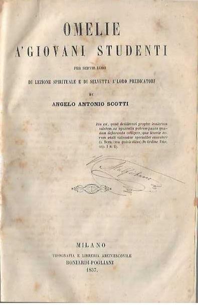 Omelie a' giovani studenti - Angelo Antonio Scotti - copertina