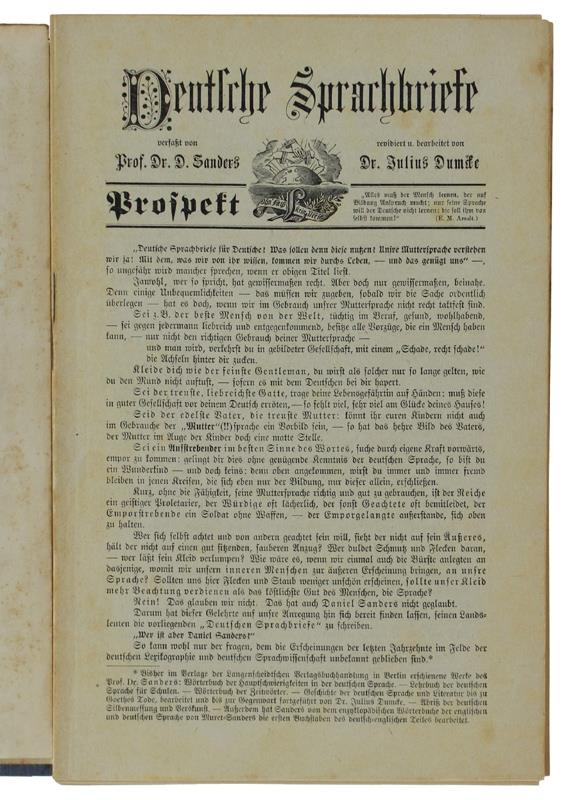 DEUTSCHE SPRACHBRIEFE. Original-Methode Toussaint-Langenscheidt. - Ganders Daniel, Dumcke Julius. - Langenscheidtsche Verlagsbuchhandlung, s.d. - 1920