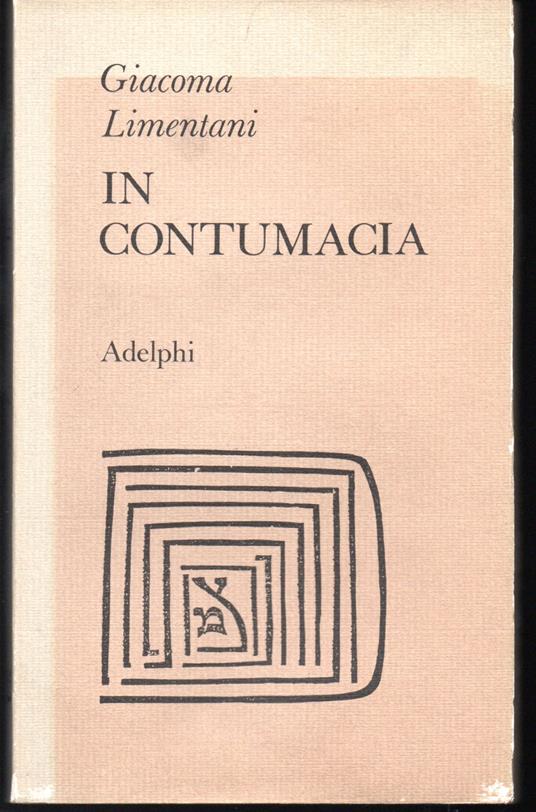 In contumacia - Giacoma Limentani - copertina