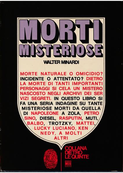 Morti misteriose - Walter Minardi - copertina