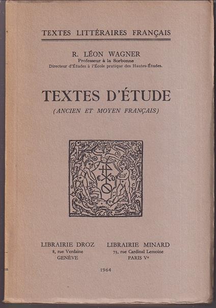 Textes d'etude (Ancien et moyen français) - copertina