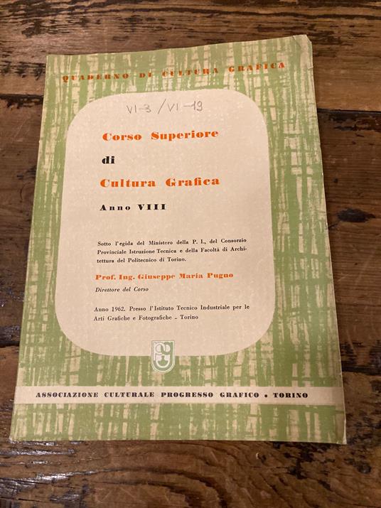 Corso superiore di Cultura Grafica, Anno VIII - copertina