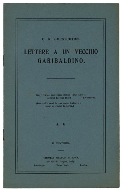 Lettere A Un Vecchio Garibaldino - copertina