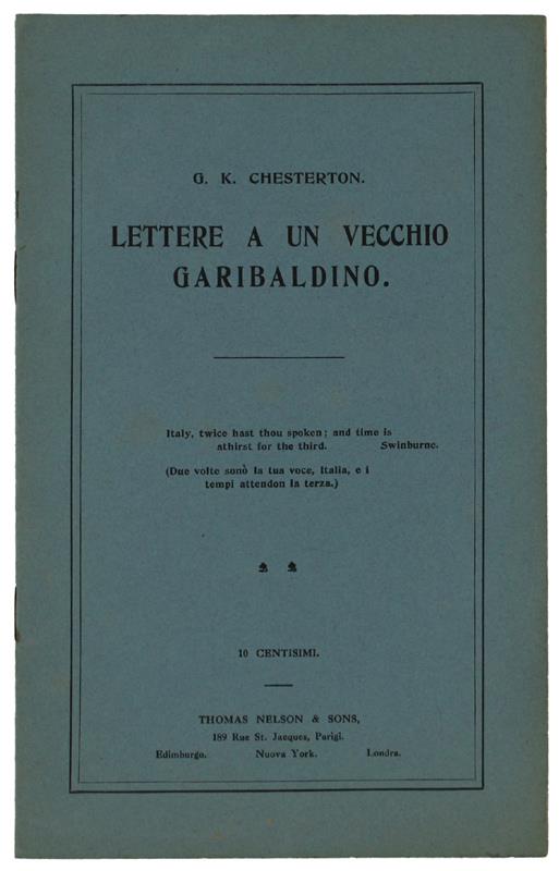 Lettere A Un Vecchio Garibaldino - copertina