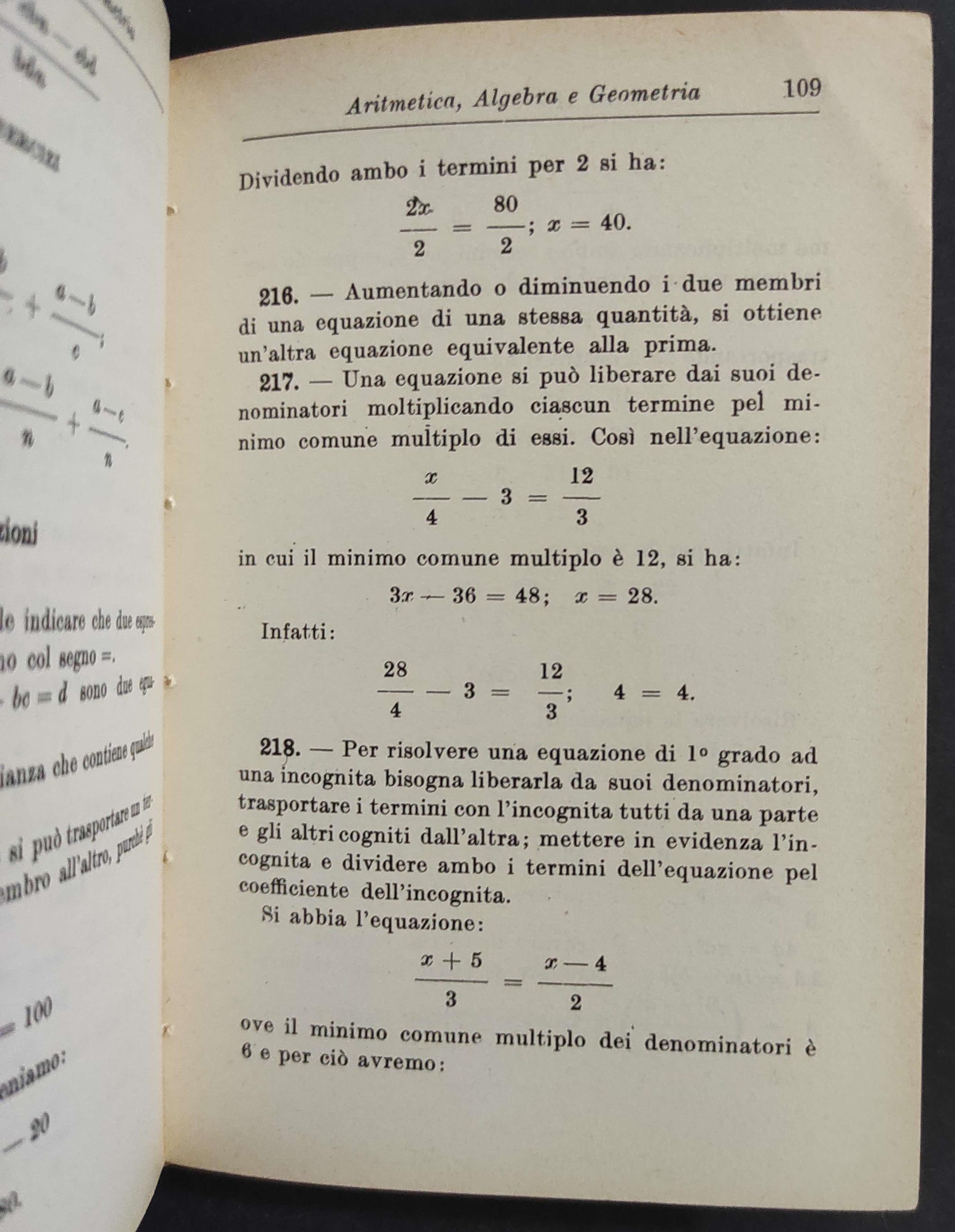 L' Aritmetica e la Geometria dell'Operaio con Nozioni di Algebra