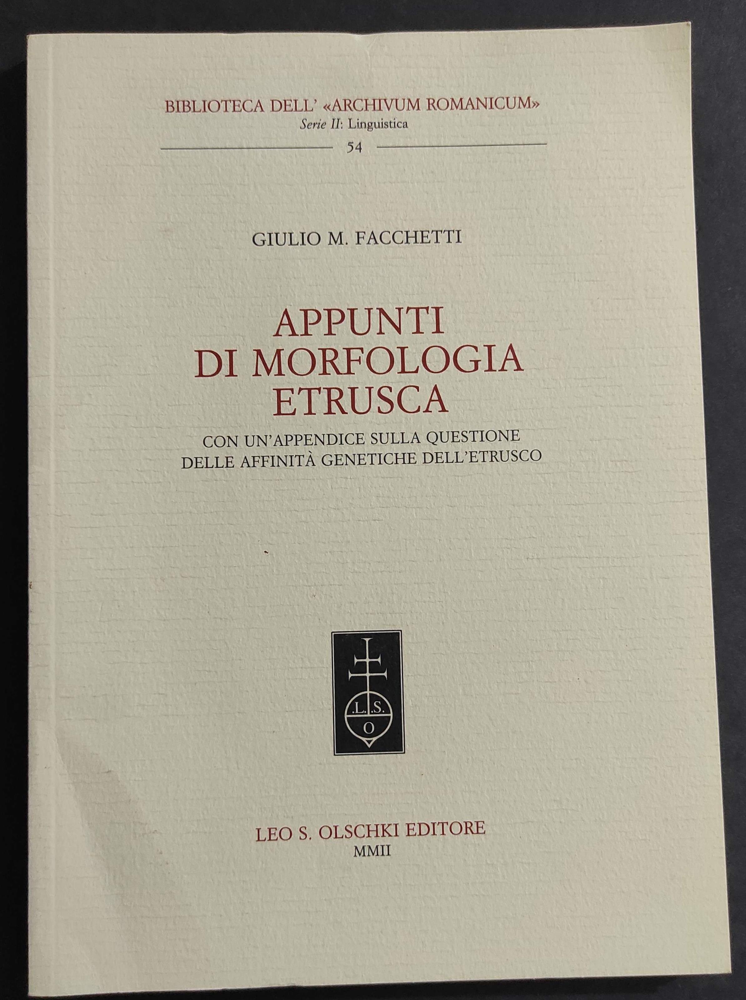 Appunti di Morfologia Etrusca