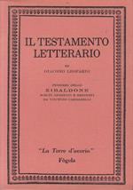 Il testamento letterario di Giacomo Leopardi