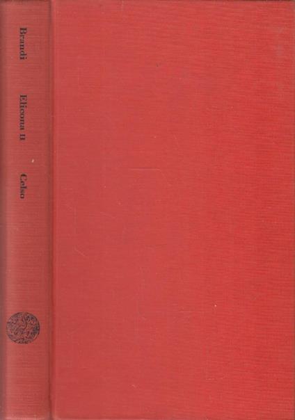 Elicona II Celso o della poesia - Cesare Brandi - copertina
