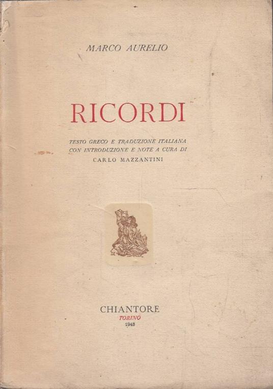 Ricordi - Marco Aurelio - copertina