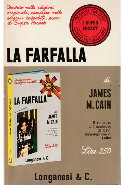 farfalla - James M. Cain - copertina