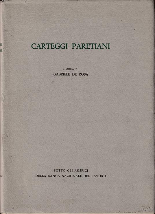 Carteggi paretiani 1892-1923 - copertina