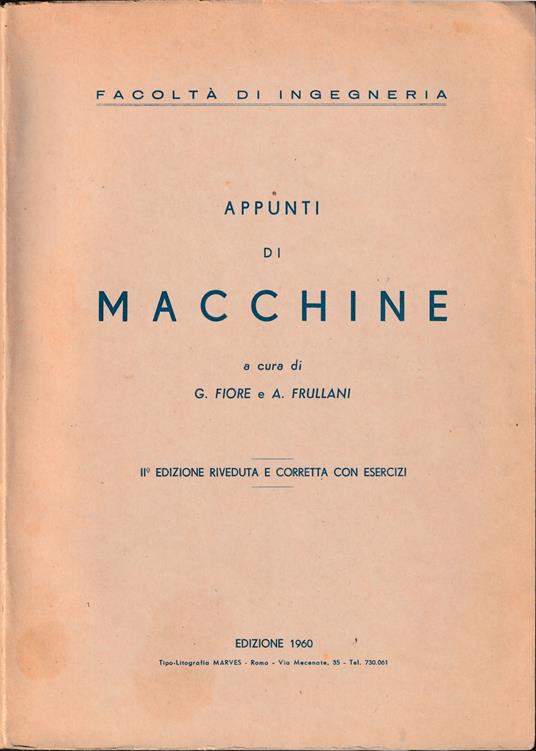 Appunti di macchine IIa edizione riveduta e corretta con esercizi - copertina