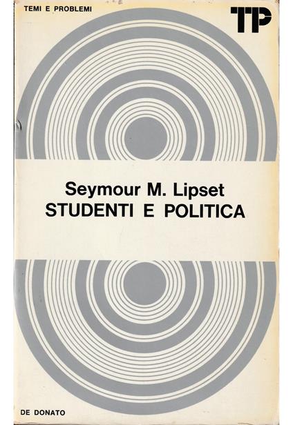 Studenti e politica - Seymour M. Lipset - copertina