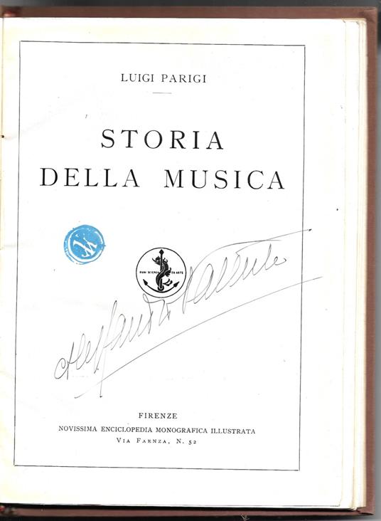 Storia della musica - Luigi Parigi - copertina