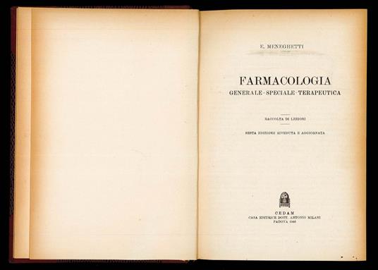 Farmacologia generale, speciale, terapeutica - Egidio Meneghetti - copertina