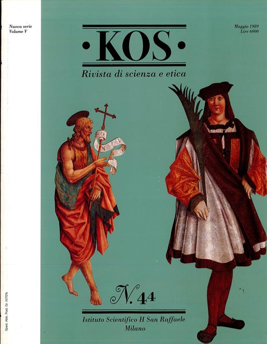 Kos Rivista di scienza e etica 44 1989 - copertina