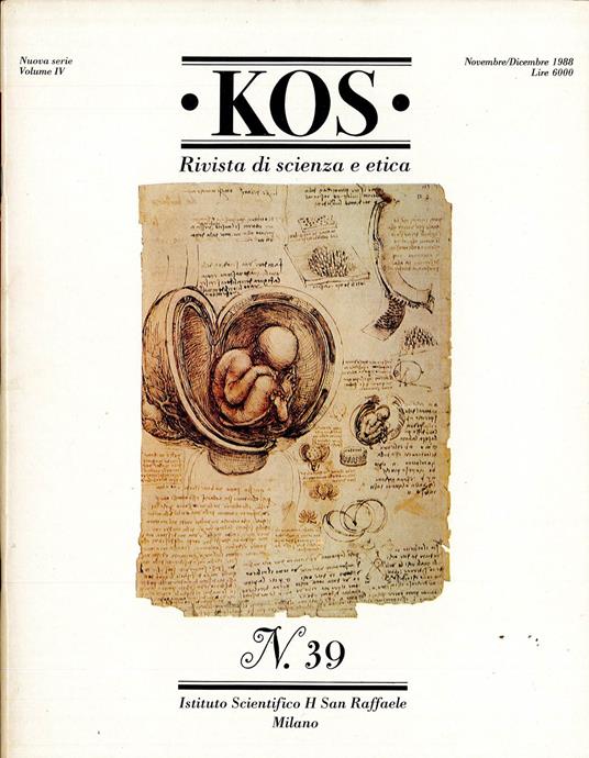 Kos Rivista di scienza e etica 39 1988 - copertina