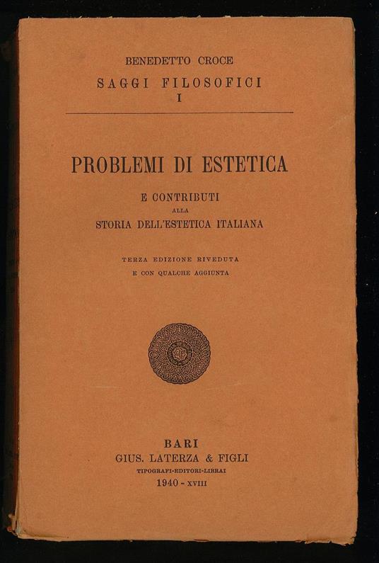 Problemi di estetica - Benedetto Croce - copertina