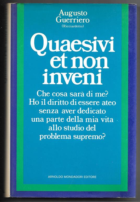 Quaesivi et non inveni - Augusto Guerri - copertina
