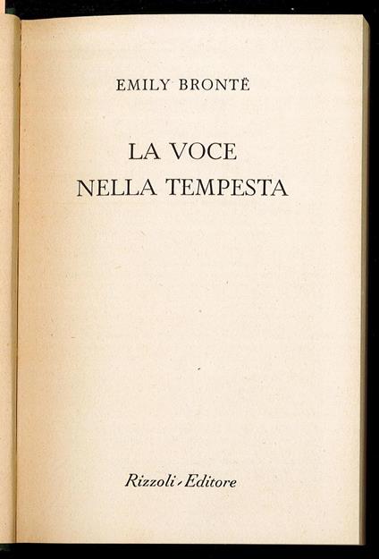 voce nella tempesta - Emily Brontë - copertina