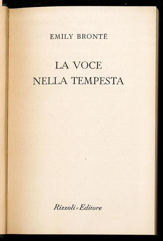 voce nella tempesta - Emily Brontë - copertina