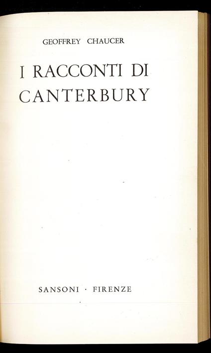 I racconti di Canterbury - Geoffrey Chaucer - copertina