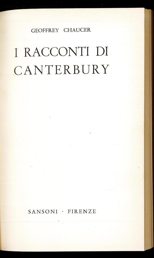 I racconti di Canterbury - Geoffrey Chaucer - copertina