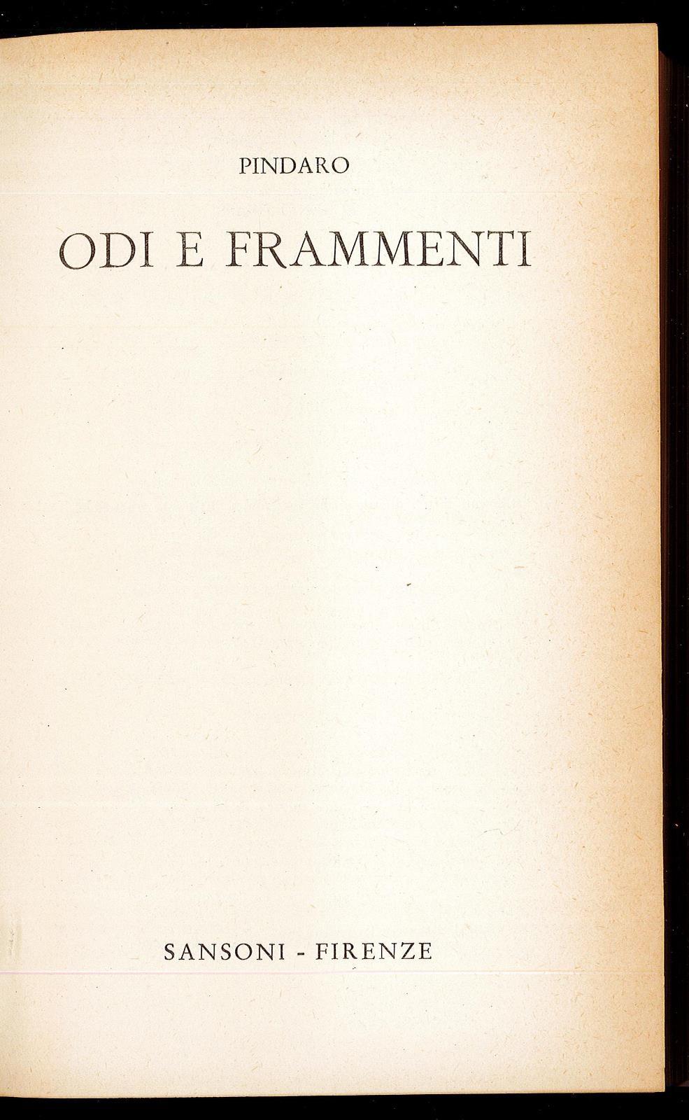 Odi e frammenti
