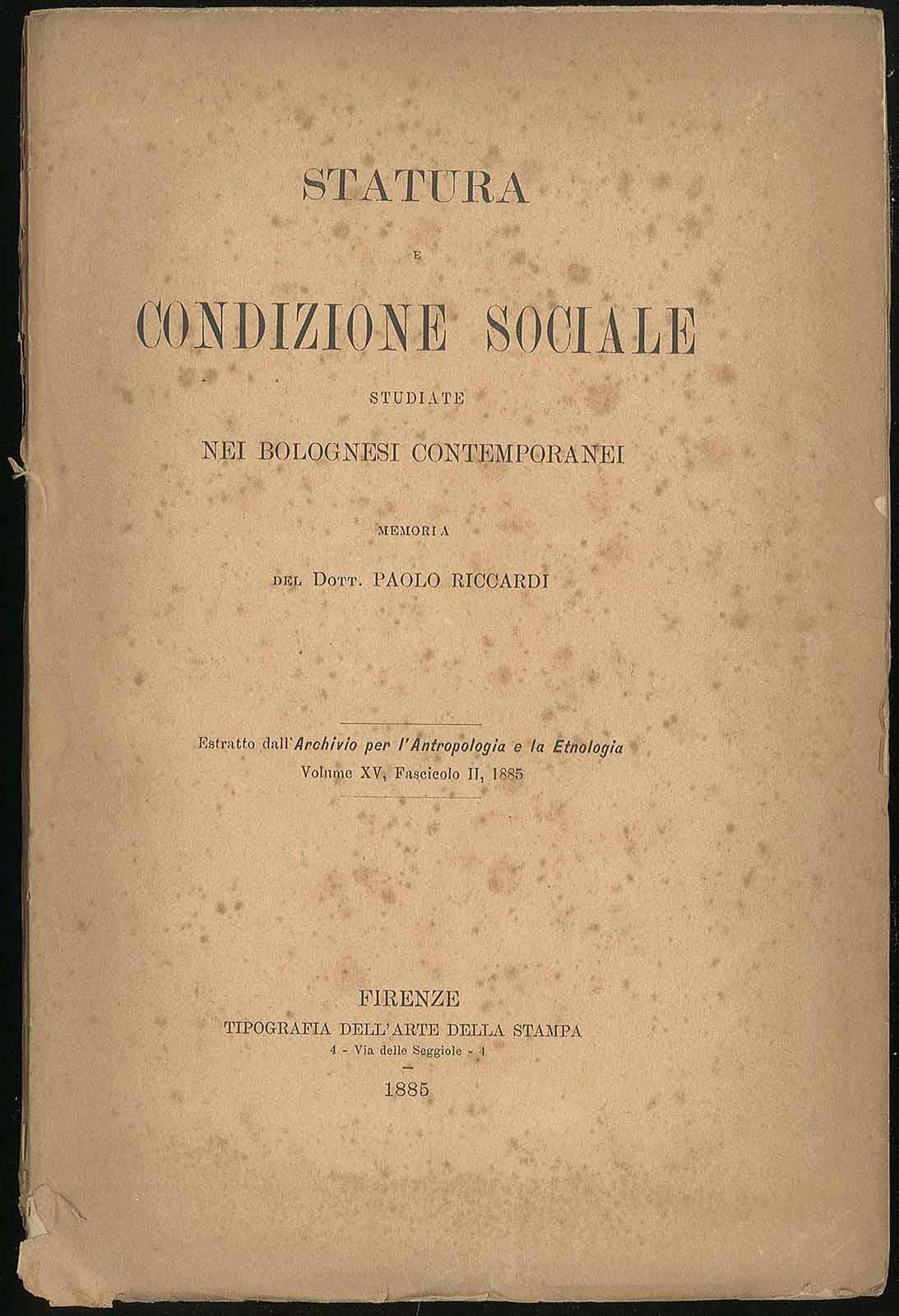 Statura e condizione sociale studiate nei bolognesi contemporanei