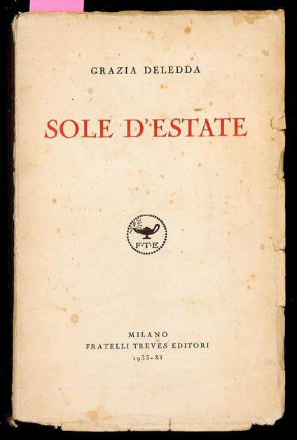 Sole d'estate - Grazia Deledda - copertina