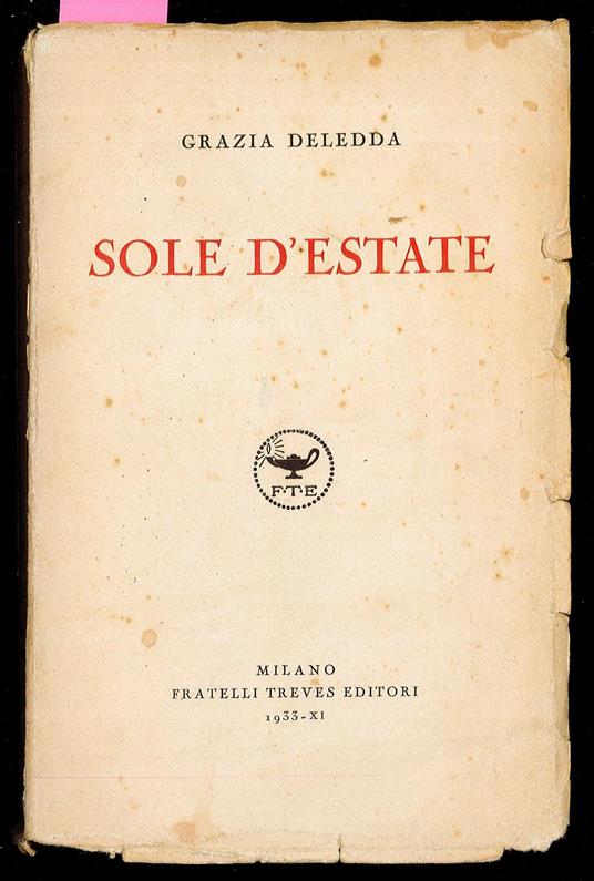 Sole d'estate - Grazia Deledda - copertina