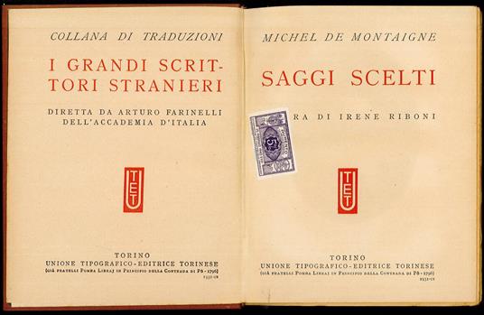 Saggi scelti - Michel de Montaigne - copertina