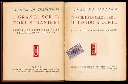 Don Gil da le calze verdi - Il timido a corte - Tirso de Molina - copertina