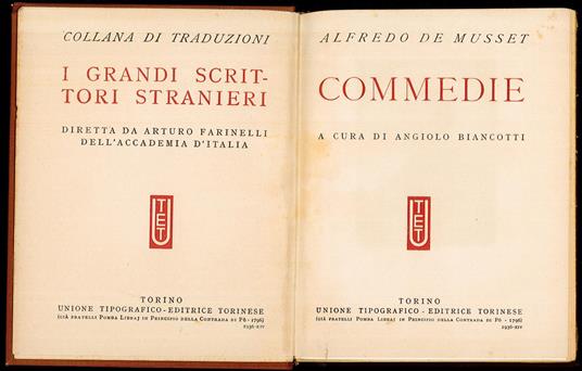 Commedie - Alfred de Musset - copertina