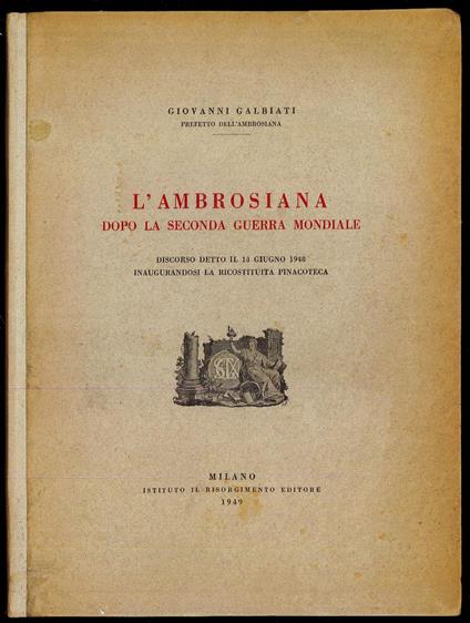 L' Ambrosiana dopo la Seconda Guerra Mondiale - Giovanni Agliati - copertina