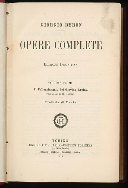 Opere complete volume primo - Giorgio Baroni - copertina