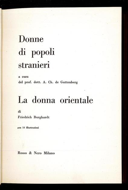 donna orientale - Erich Burghardt - copertina