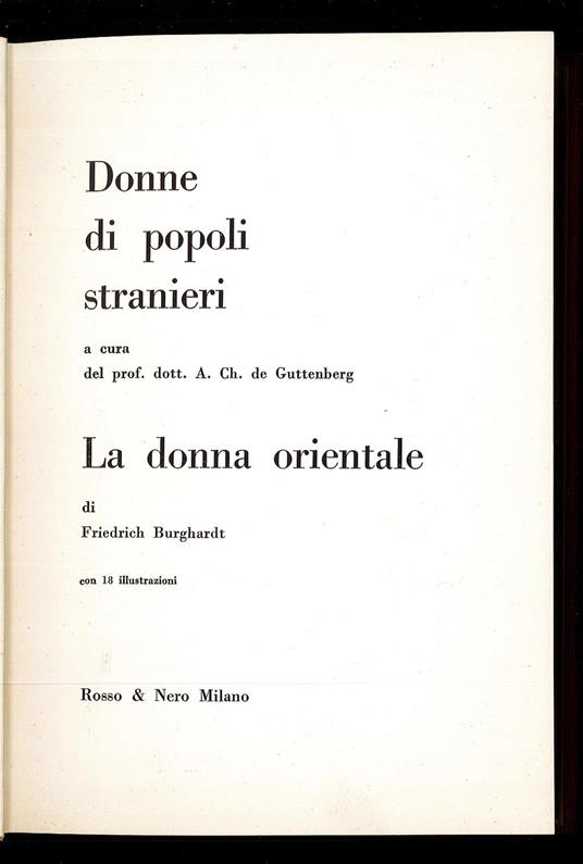 donna orientale - Erich Burghardt - copertina