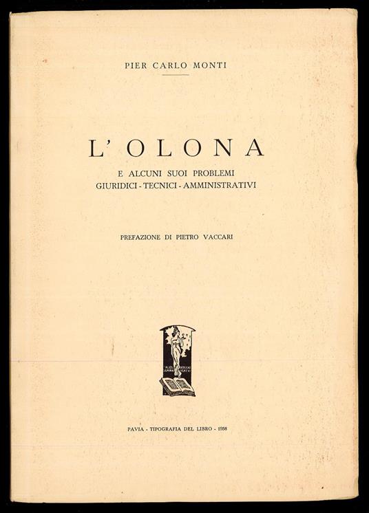 L' Olona e alcuni suoi problemi giuridici tecnici e amministrativi - copertina