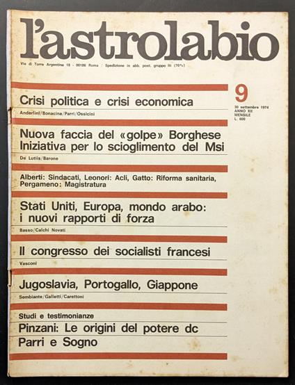 L' astrolabio 9 - copertina